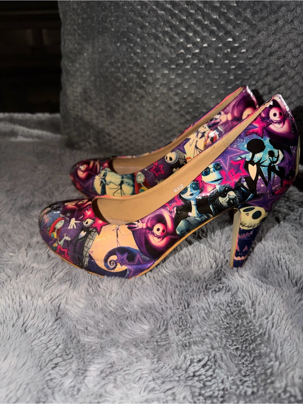 Custom Jack Skellington Themed High Heel Pumps - Women